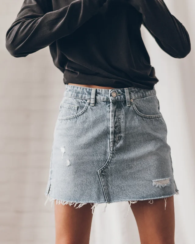 Denim Skirts for Brunch Dates -The Blue Denim Skirt