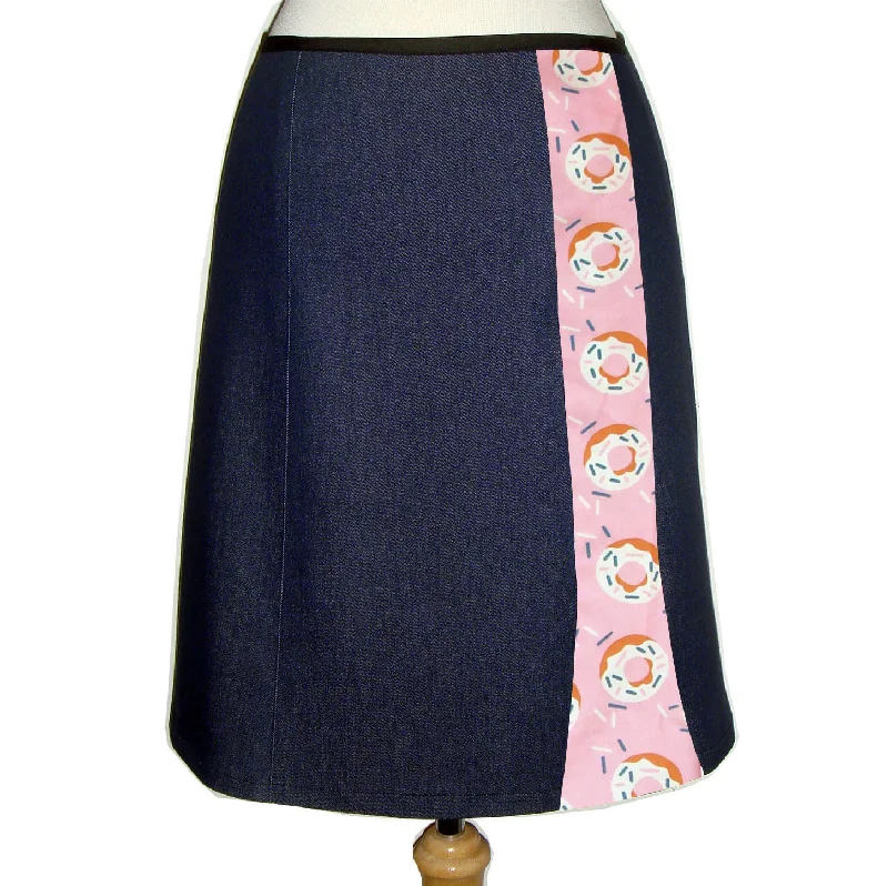 Denim Skirts for Spring Outfits -Denim Skirt - Donuts