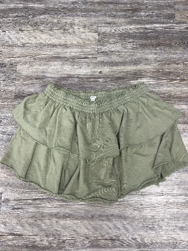 Ruffled maxi skirts for boho summer flair -Skirt Mini & Short By Aerie In Green, Size: Xxl