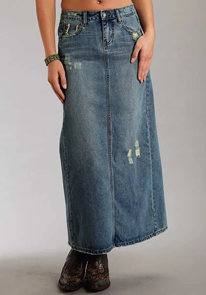 Tall Denim Skirts for Long Legs -Women's Roper Long Denim Skirt #11-060-0202-0469BU