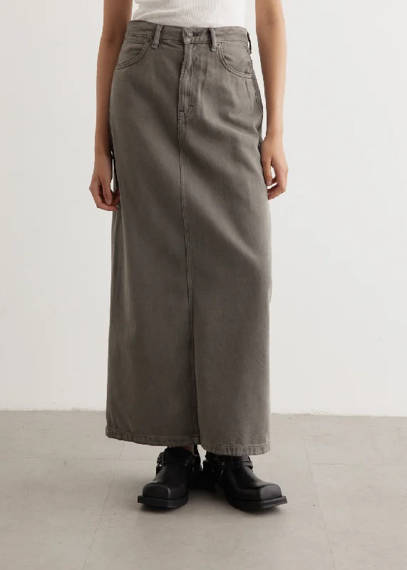 Denim Skirts for Anniversary Dinners -Philo Denim Skirt