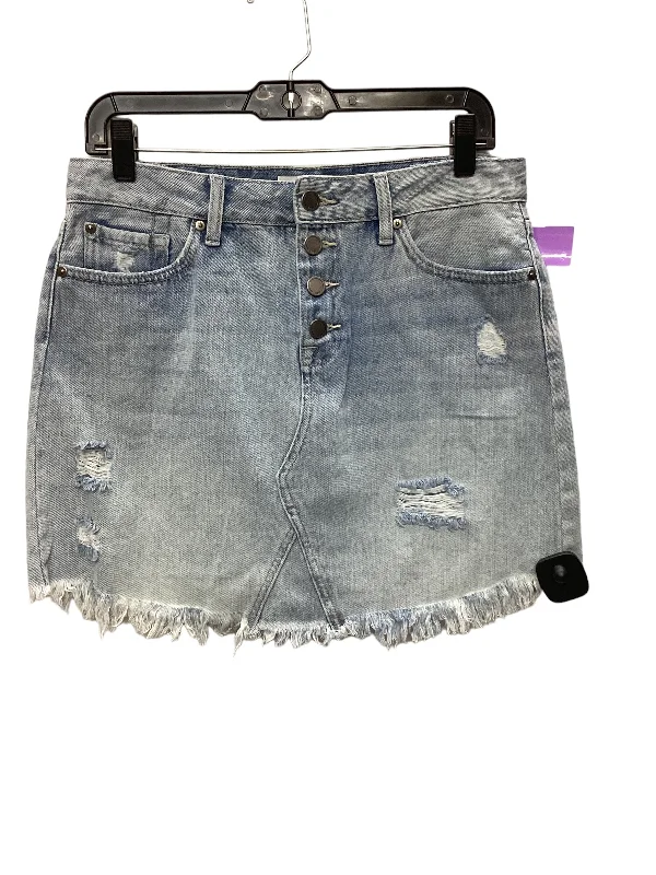 Split Denim Skirts for Stylish -Blue Denim Skirt Mini & Short Just Black, Size M