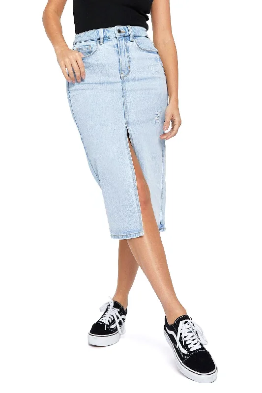 Denim Skirts with Lace for Feminine -Skater Girl Denim Skirt