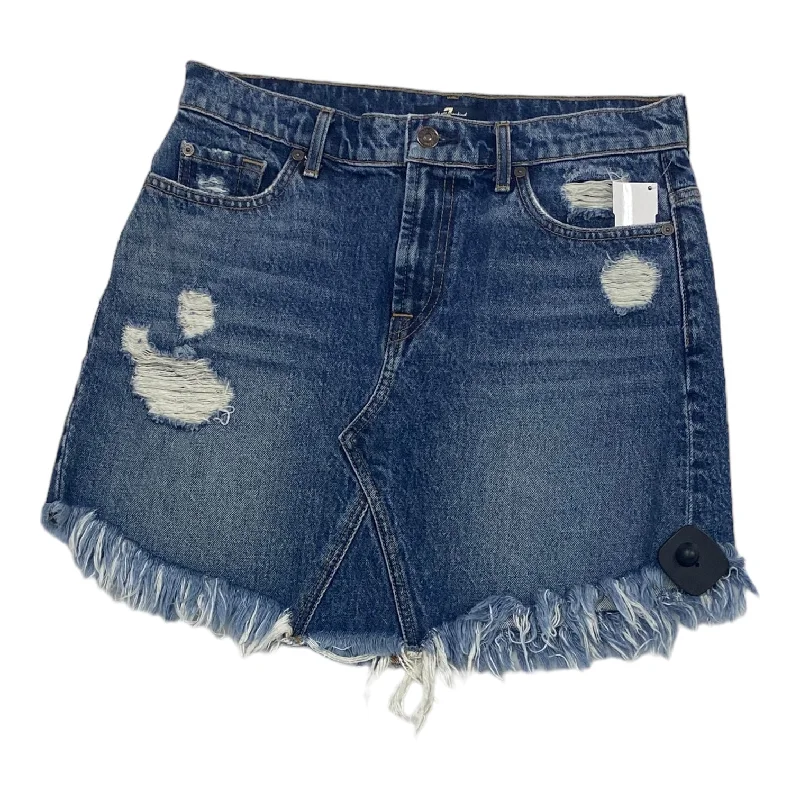 Mini Denim Skirts for Sexy -Blue Denim Skirt Mini & Short 7 For All Mankind, Size 4