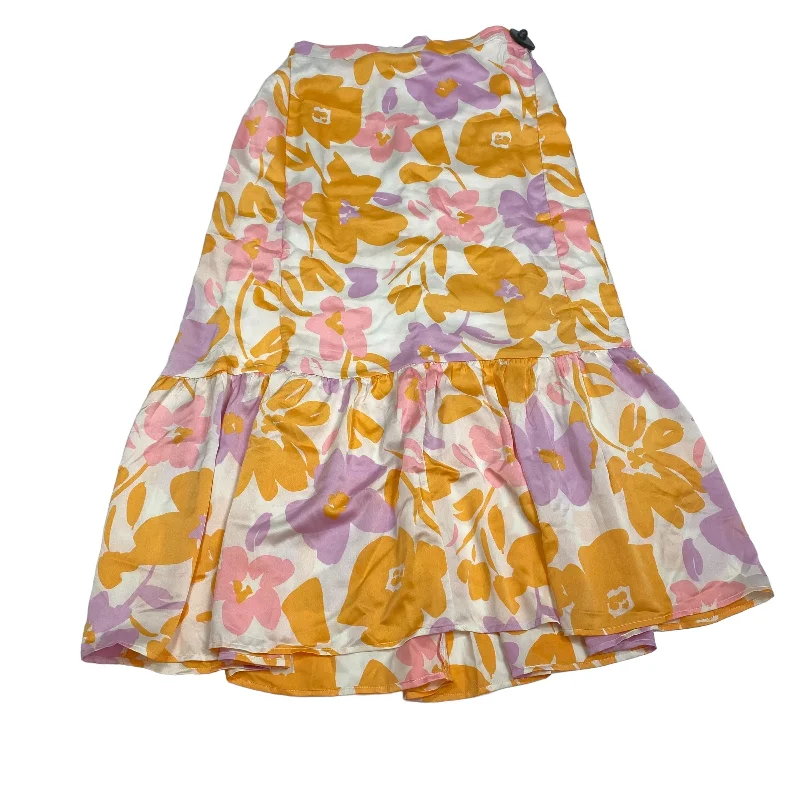 Pleated midi skirts for elegant everyday looks -Orange & Pink Skirt Maxi Talulah, Size L