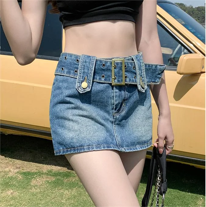 Denim Skirts for Everyday Wear -high waist denim skirt yv31451