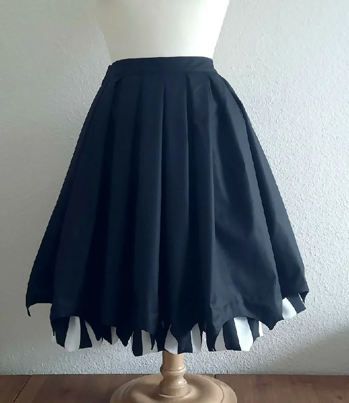 Luxury satin skirts for evening event elegance -Batty Stripe skirt