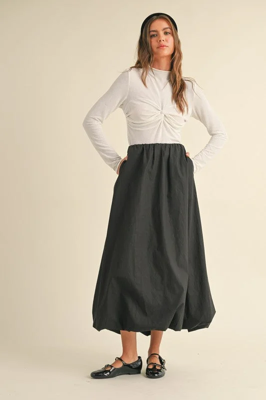 Flowy maxi skirts for breezy summer style -Cloud Bubble Skirt