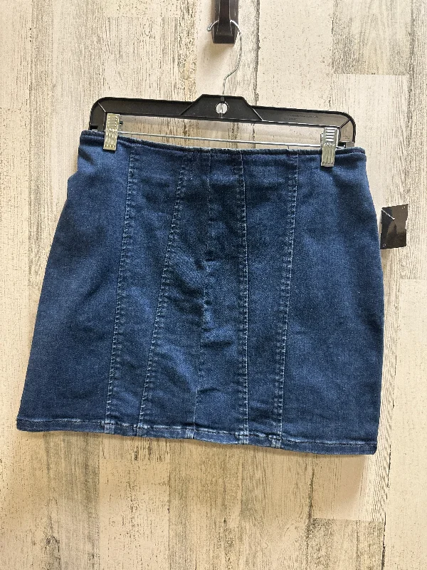 Zipper Denim Skirts for Modern -Blue Denim Skirt Mini & Short Free People, Size 10