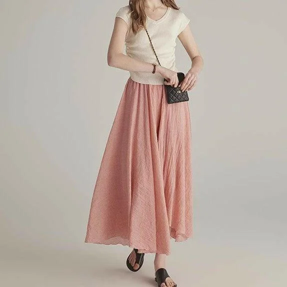 Vintage skirts with 70s-inspired designs -Rouge Pink High-Waisted Skirt