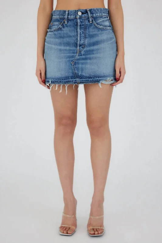 Non-Stretch Denim Skirts for Shape -Mini Denim Skirt In Blue