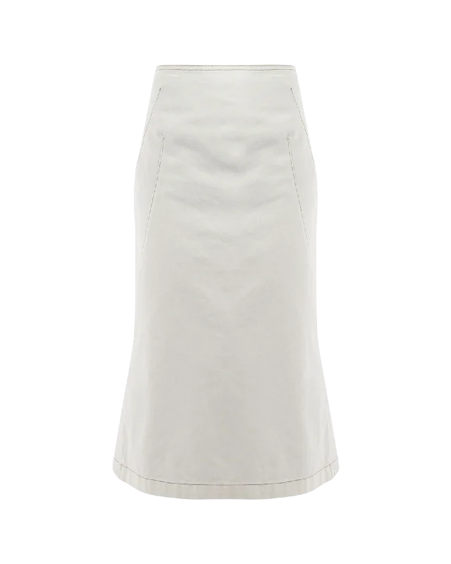 White Denim Skirts for Clean -Sibyl Denim Skirt