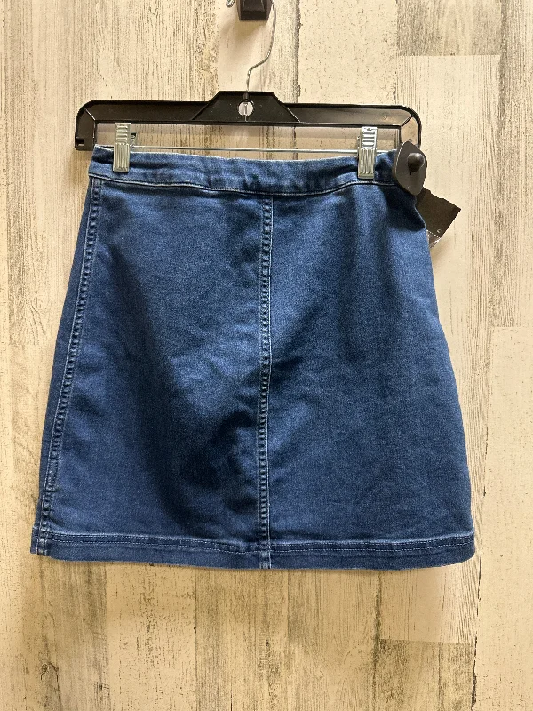 Belted Denim Skirts for Chic -Blue Denim Skirt Mini & Short Free People, Size 6