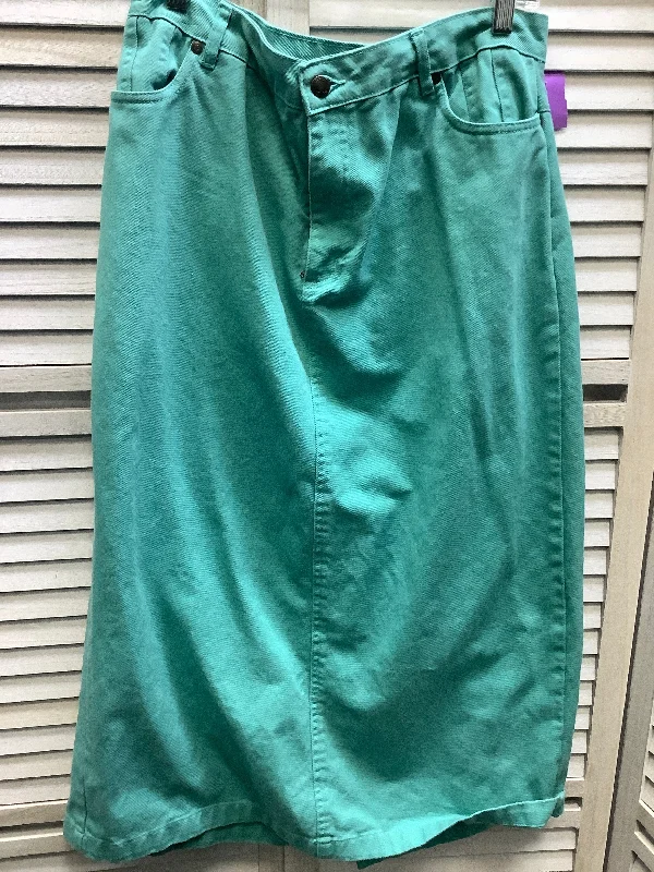 Brown Denim Skirts for Warm -Green Denim Skirt Maxi Jessica London, Size 12