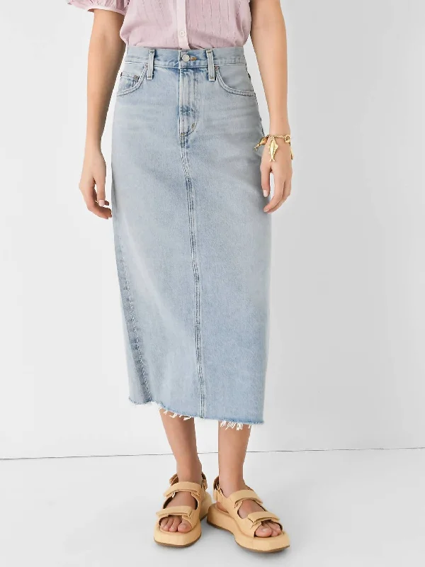 Gray Denim Skirts for Neutral -Della Denim Skirt In Practice