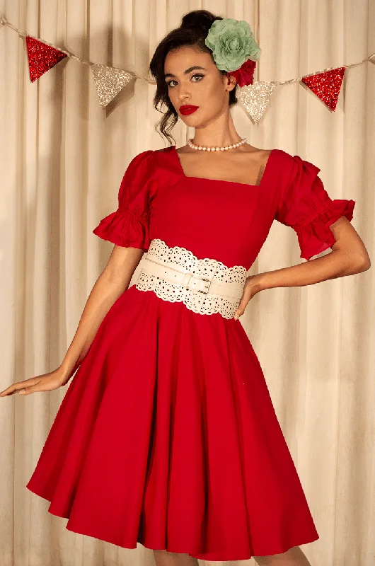 Classic skirts with subtle texture weave -Miss Strawberry Pageant Classic Skirt (Red)