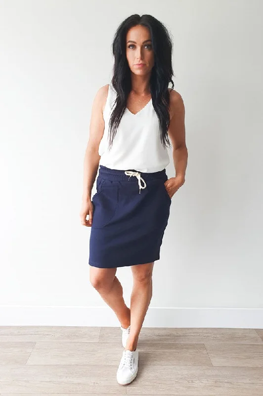 High-waisted pencil skirts for professional office wear -Elm Matilda Skirt Navy