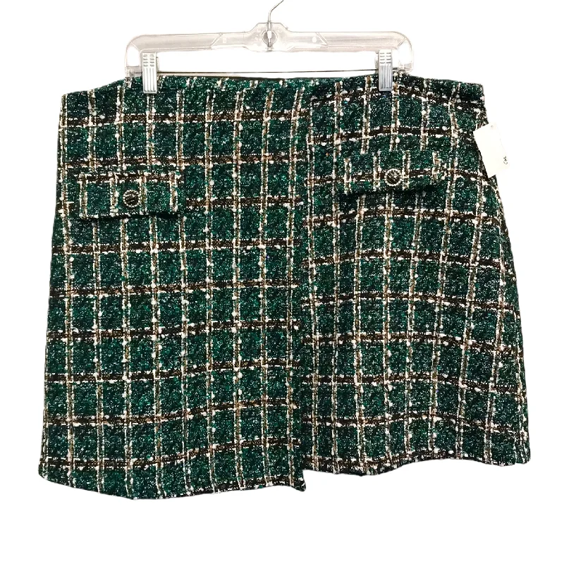 Wrap skirts with tie-front detail charm -Skirt Mini & Short By Shein In Green, Size: 22