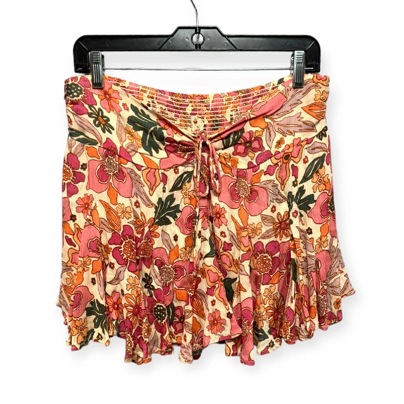 High-waisted mini skirts for retro vibes -Ellie Mini Skort By Free People In Floral Print, Size: M