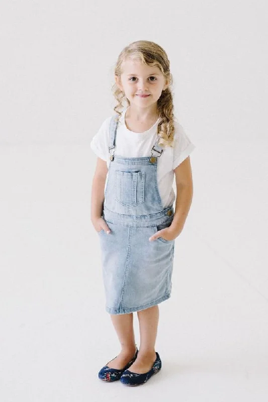 Zipper Denim Skirts for Modern -'Emerson' Girl Light Denim Skirt Overalls