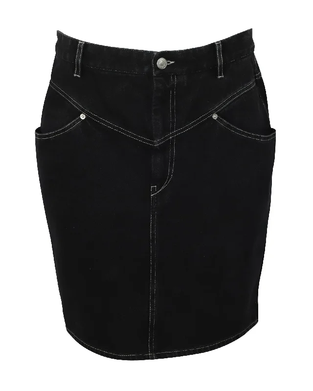 Button Down Denim Skirts for Casual -Isabel Marant Denim Skirt in Black Cotton