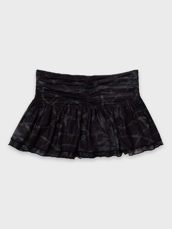 Vintage skirts with classic floral prints -Trespass Ruffle Skirt - Black