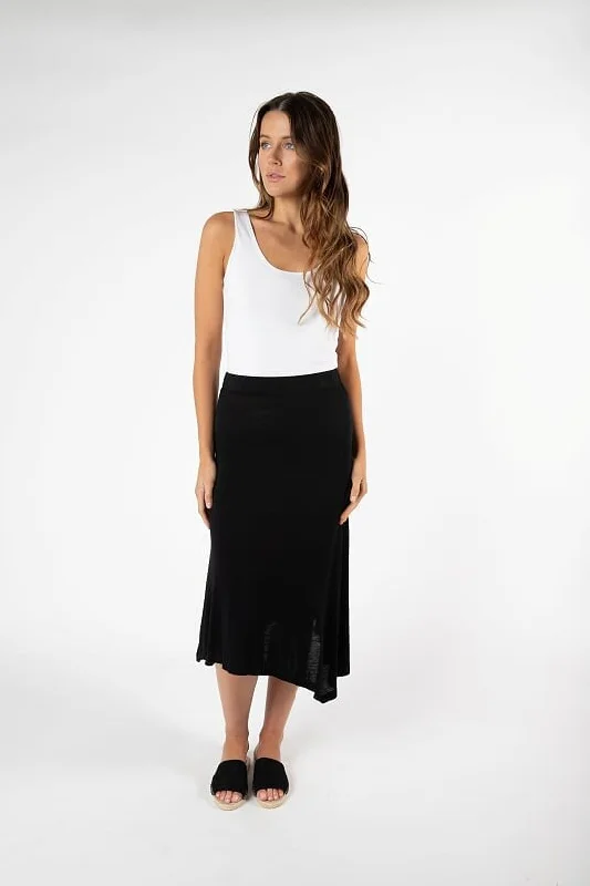 Wrap midi skirts for stylish ease -Betty Basics San Pablo Skirt Black