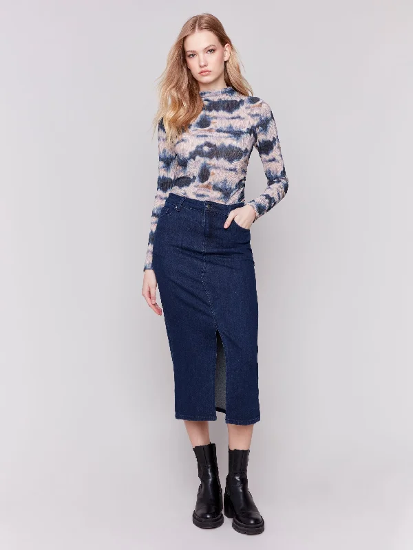 Denim Skirts for Graduation Ceremonies -Charlie B- Long Denim Skirt