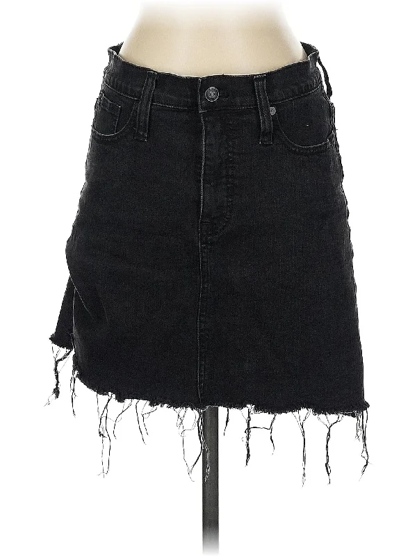 Denim Skirts with Fringe for Boho -Denim Skirt