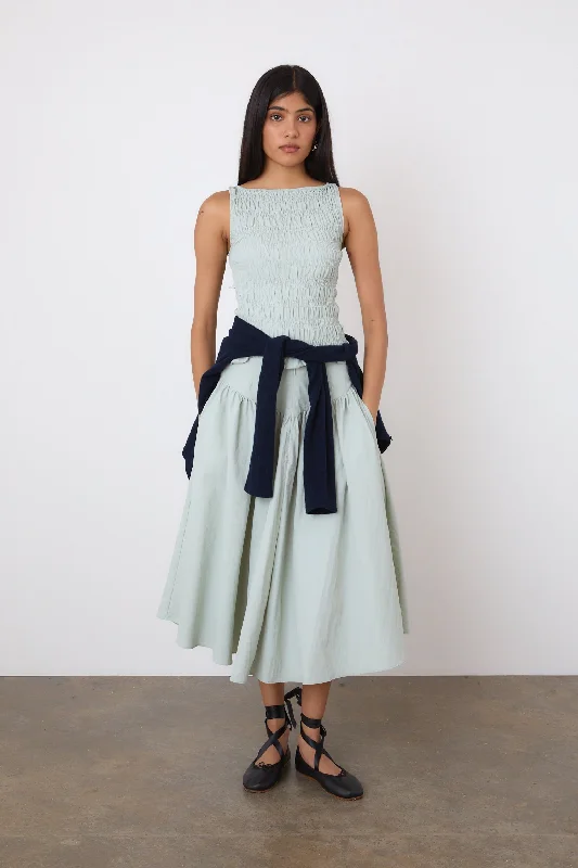 Designer mini skirts for high-end appeal -The Deba Midi Skirt, Shell