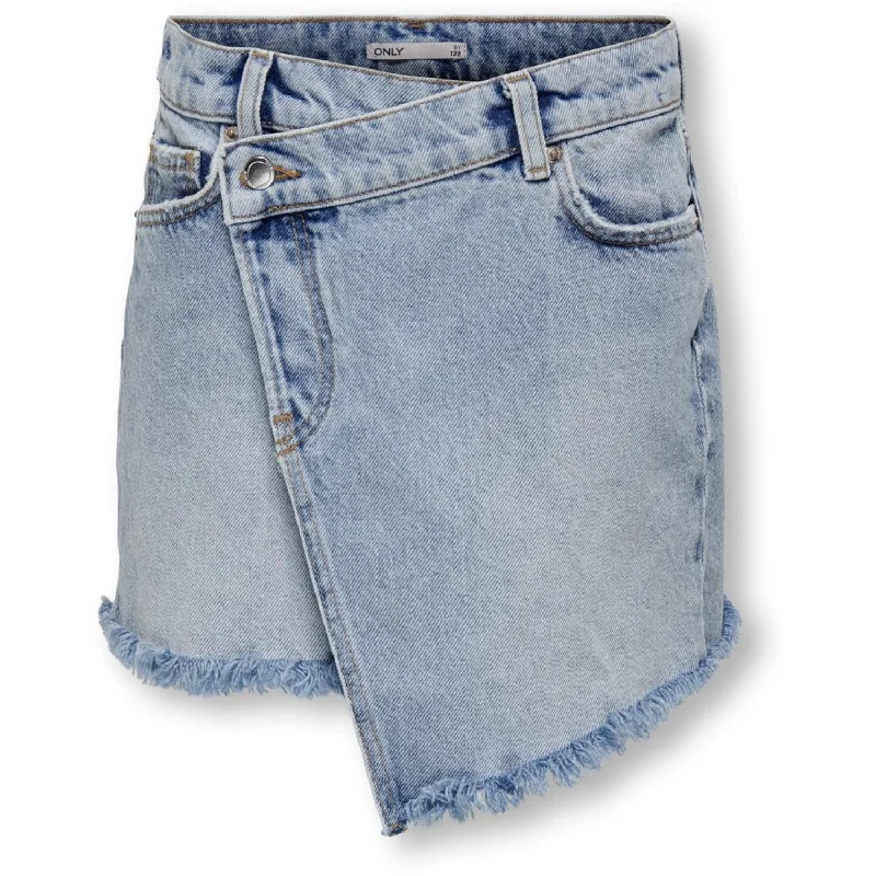 Loose Fit Denim Skirts for Relaxed -kids ONLY Light Blue Denim Kat Uneaven Closure Denim Skirt