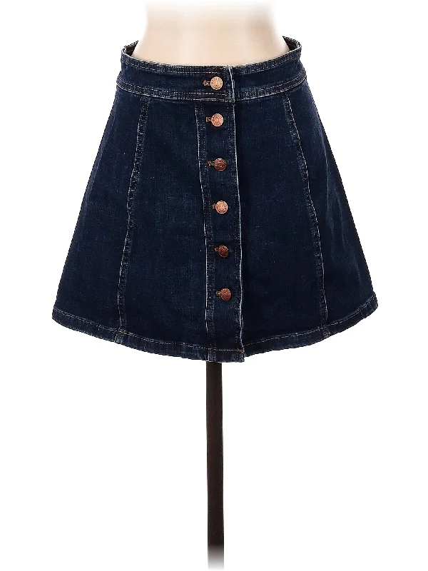 Zipper Denim Skirts for Modern -Denim Skirt