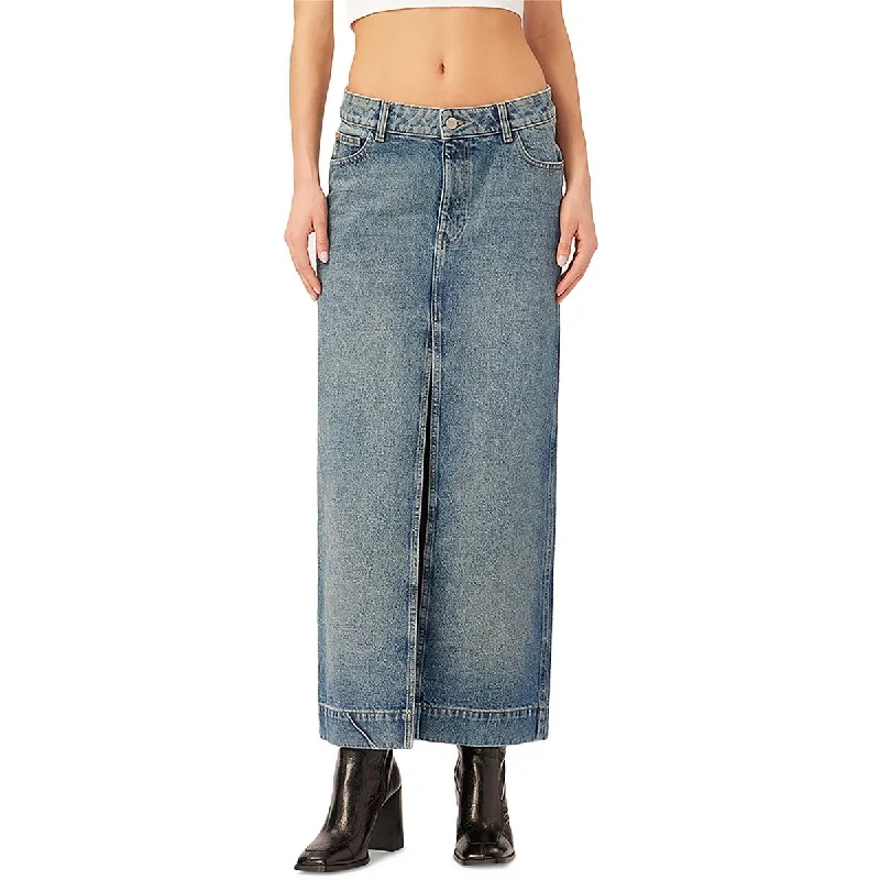 Denim Skirts for Summer Vacations -Womens Maxi Jean Denim Skirt