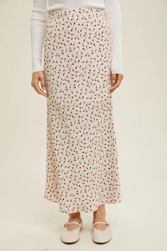 Soft cotton skirts for sensitive skin ease -Poppy Floral Skirt