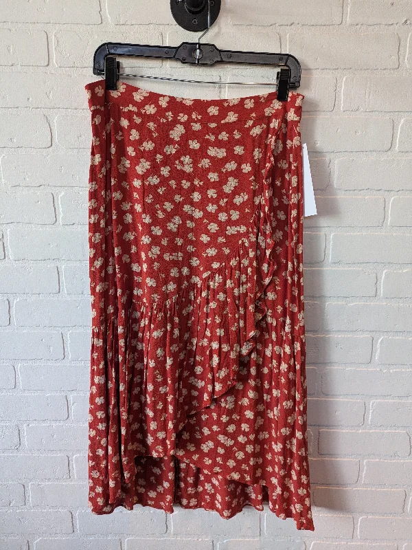 Bold floral skirts for vibrant spring fashion -Skirt Midi By Madewell In Orange, Size: 8