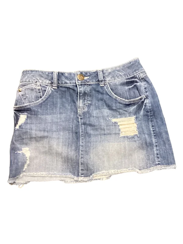 Tall Denim Skirts for Long Legs -Blue Denim Skirt Mini & Short Elle, Size 6