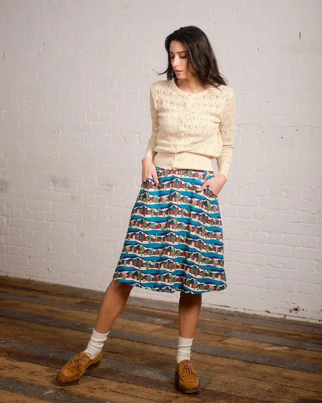 Patterned midi skirts for eye-catching style -Annabel Skirt in Cactus Print