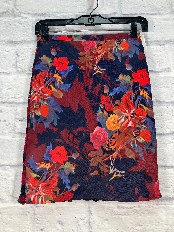 Lightweight linen skirts for breathable wear -Skirt Mini & Short By Leifsdottir In Blue & Red, Size: 0