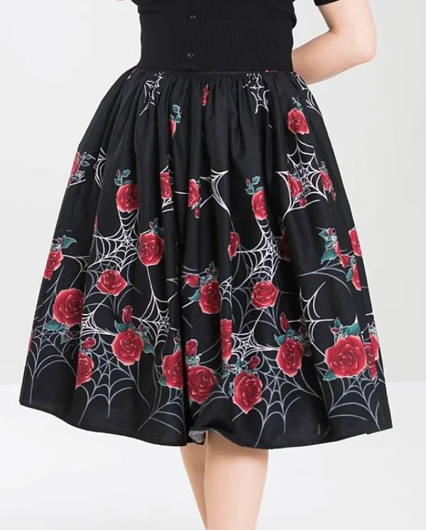 Designer pencil skirts for sharp professional looks -Webs and Roses Sabrina 50's Gathered Swing Skirt