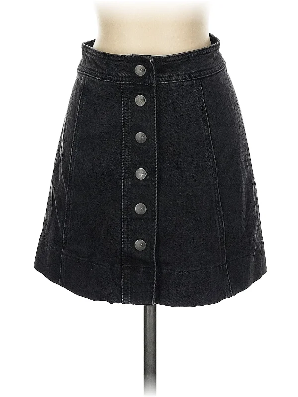 Mid Waist Denim Skirts for Comfort -Denim Skirt