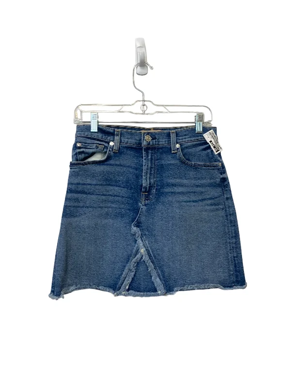 Denim Skirts for Office Wear -Blue Denim Skirt Mini & Short 7 For All Mankind, Size 27