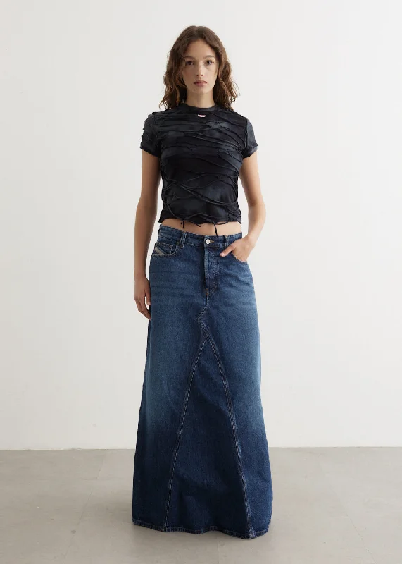 Denim Skirts for Fall Looks -De-Pago Gonna Maxi Denim Skirt