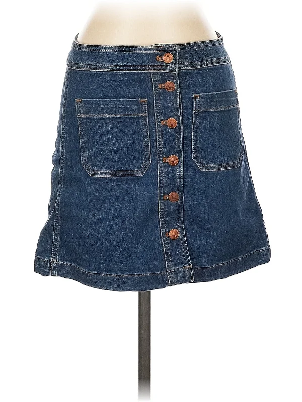 Denim Skirts with Buttons for Vintage -Denim Skirt