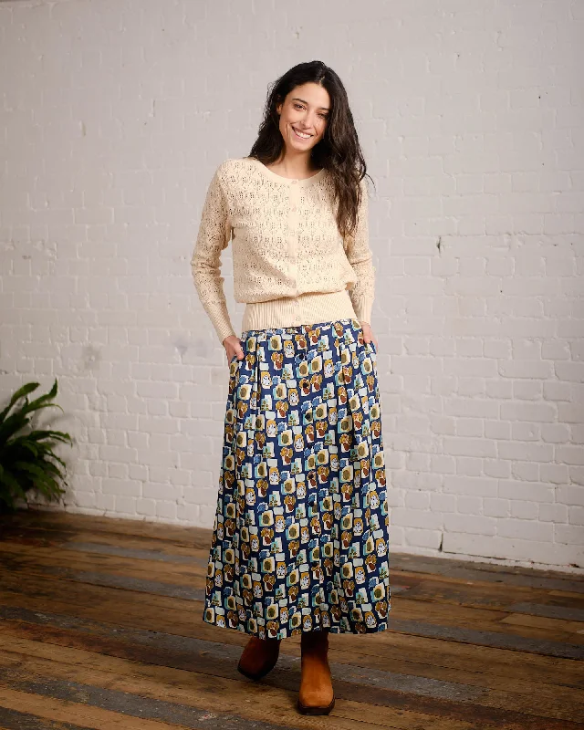 Durable cotton skirts for tough daily use -Lorna Skirt in Atomic Flower Print