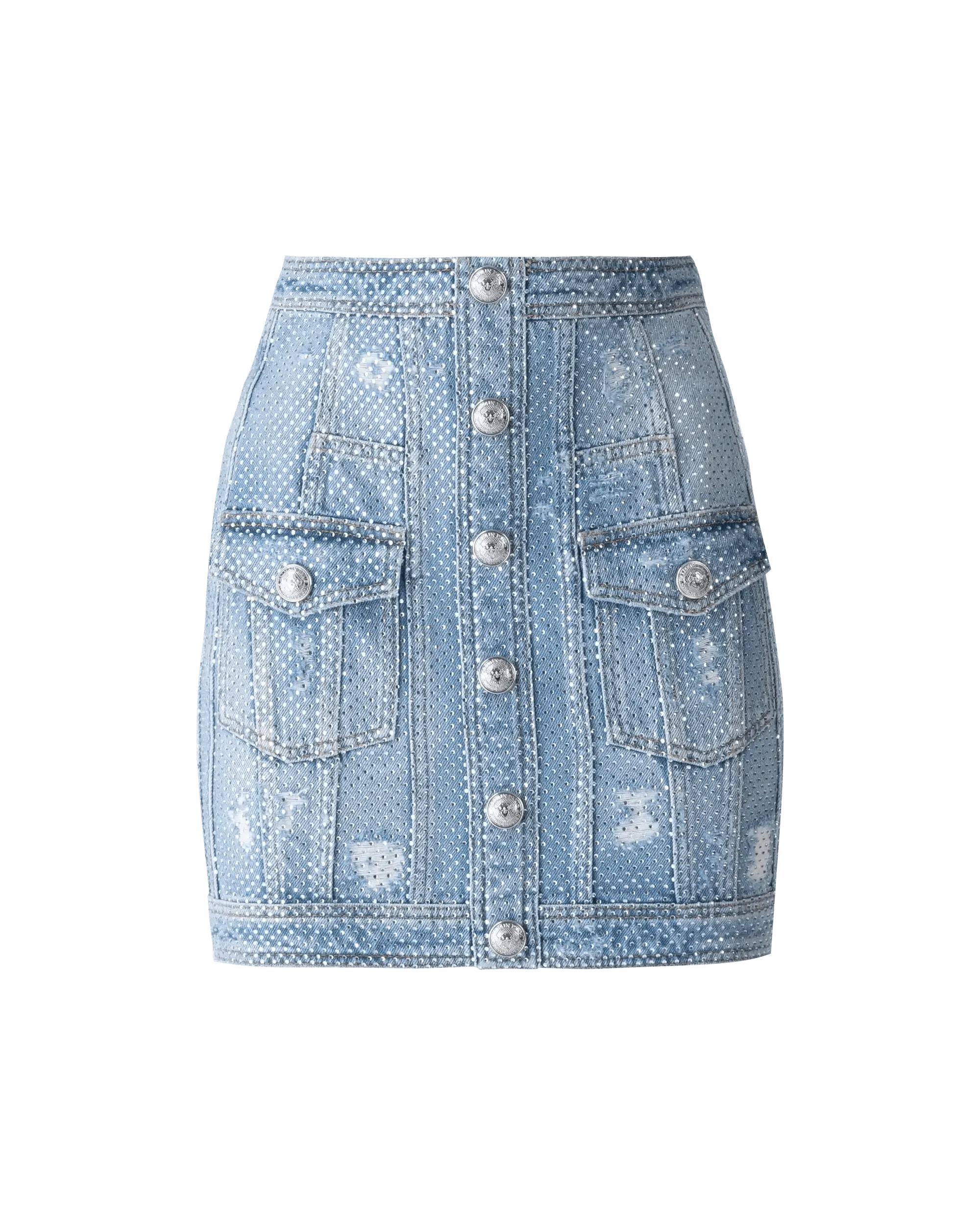 Stretch Denim Skirts for Comfort -Embellished Denim Skirt