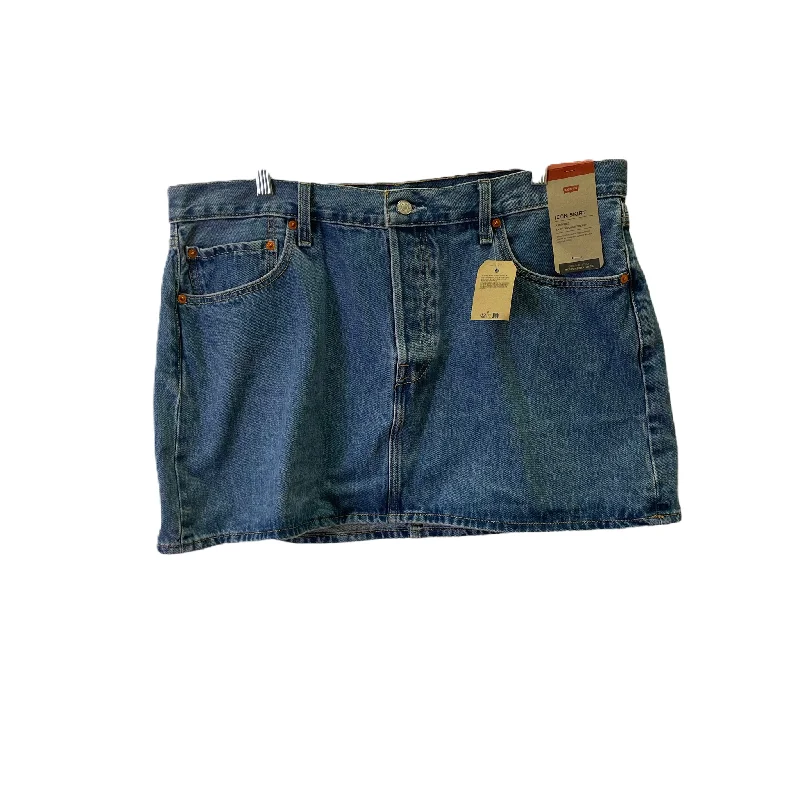 Straight Denim Skirts for Slim -Blue Denim Skirt Mini & Short By Levis, Size: 14