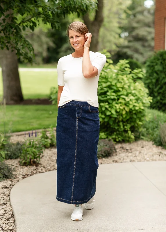 Denim Skirts without Pockets for Sleek -Donna Maxi Denim Skirt