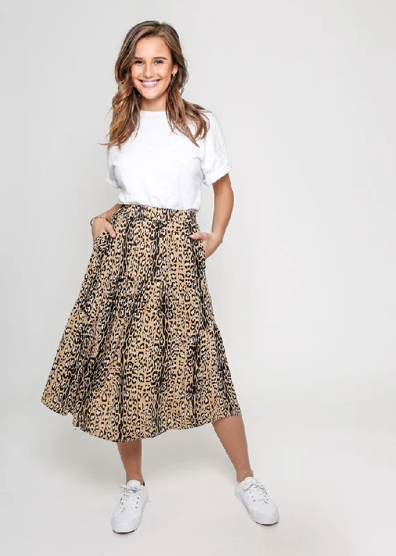 Durable skirts with reinforced seam strength -Leoni Piper Skirt Gold Leopard