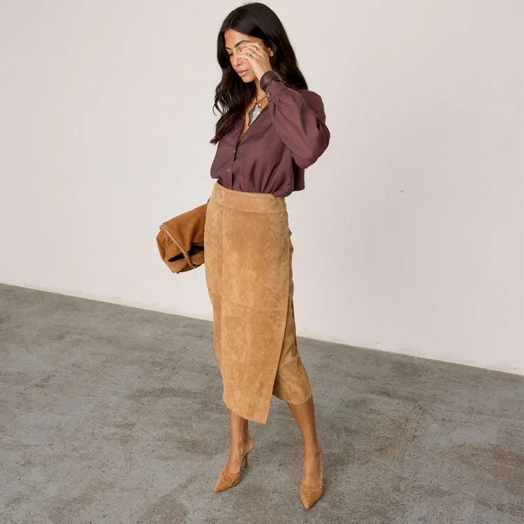 Classic black maxi skirts for versatility -Suede Jaspre Skirt