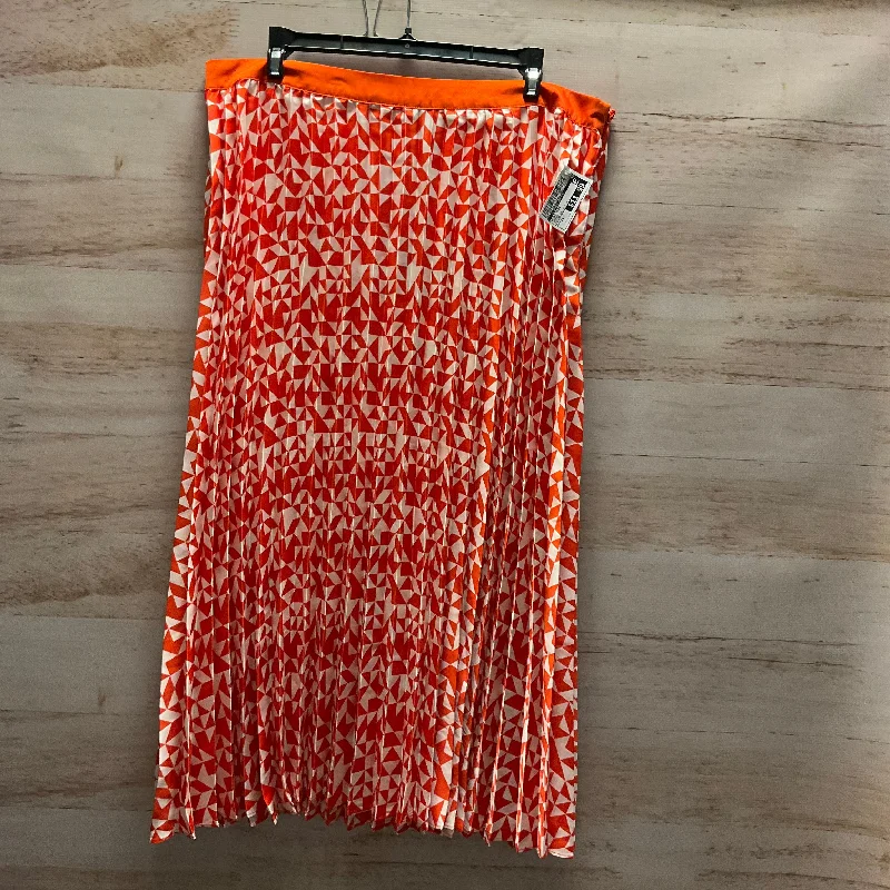 Trendy skirts with modern cutout designs -Skirt Midi By Clothes Mentor In Orange, Size: 14